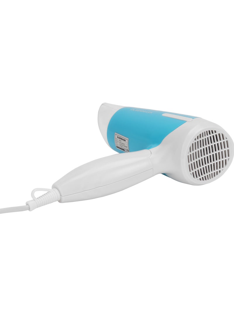 Olsenmark Foldable Travel Hair Dryer- OMH4101 With 2 Speed Control, Overheat Protection Blue and White  - Image 5