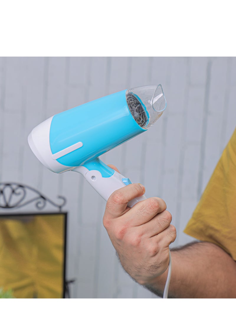 Olsenmark Foldable Travel Hair Dryer- OMH4101 With 2 Speed Control, Overheat Protection Blue and White  - Image 4