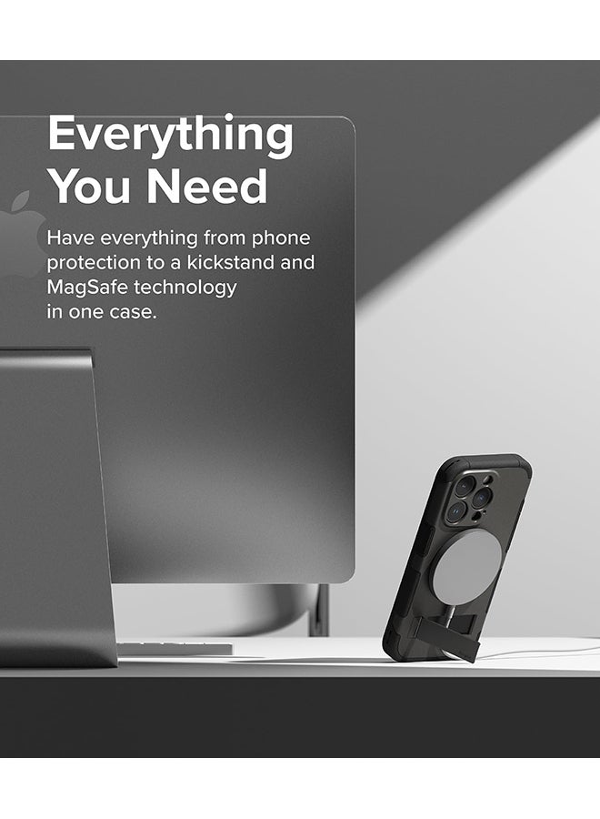 Ringke Alles Compatible With iPhone 15 Pro Case, Compatible With Magsafe Protective Case With Stand Powerful Magnetic Cover Precise Cutouts For Camera Lenses Phone Case Cover Grey - Image 3