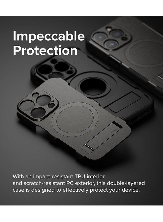 Ringke Alles Compatible With iPhone 15 Pro Case, Compatible With Magsafe Protective Case With Stand Powerful Magnetic Cover Precise Cutouts For Camera Lenses Phone Case Cover Grey - Image 4