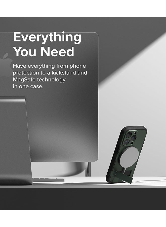 Ringke Alles Compatible With iPhone 15 Pro Case, Compatible With Magsafe Protective Case With Stand Powerful Magnetic Cover Precise Cutouts For Camera Lenses Phone Case Cover Dark Green - Image 3