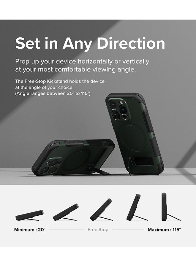 Ringke Alles Compatible With iPhone 15 Pro Case, Compatible With Magsafe Protective Case With Stand Powerful Magnetic Cover Precise Cutouts For Camera Lenses Phone Case Cover Dark Green - Image 5