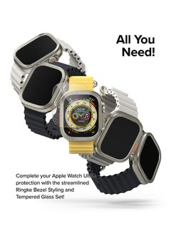 Ringke Bezel Styling And Glass Combo For Apple Watch Ultra 2 / 1 Screen Protector (49Mm) And CaseTempered Glass Protector With Stainless Steel Frame- 49-44 Multicolour  - Image 3