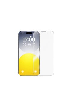 Baseus OS-Baseus Diamond Series Full-Coverage HD Tempered Glass Screen Protector for iP 15 Pro, Clear (Pack of 1, with cleaning kit and EasyStick installation tool)  - Image 2