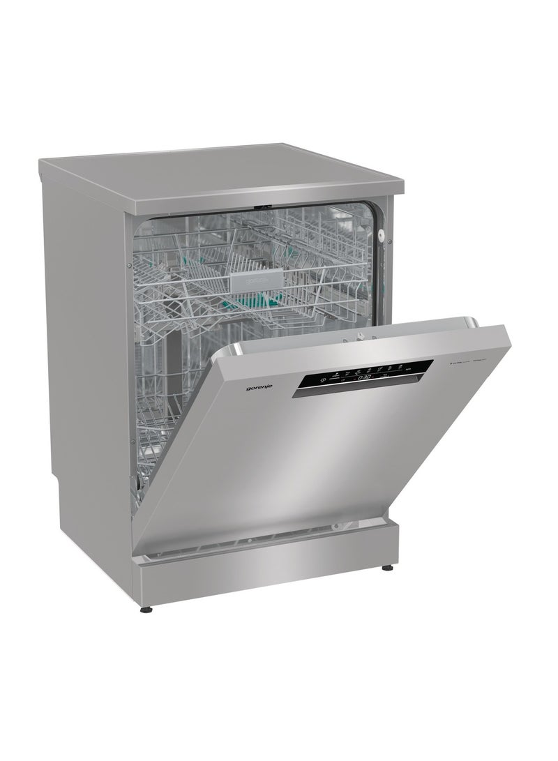 Gorenje Freestanding dishwasher , 14 place settings , Number of baskets: 2 , AquaStop ,Total dry automatic door opening - GS642D61X silver - Image 1
