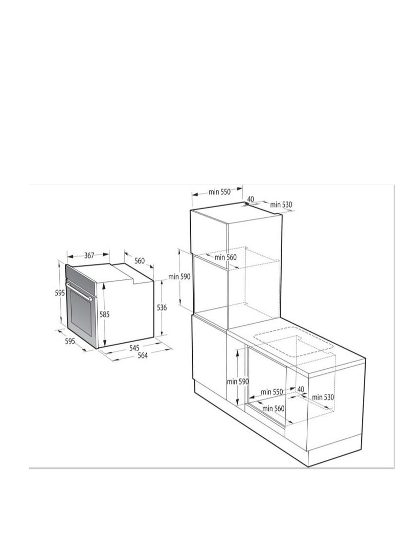 Gorenje Electric Built in oven With Grill from Gorenje 77 liter 60 cm Stainless Steel BOS6747A01X Silver  - Image 2