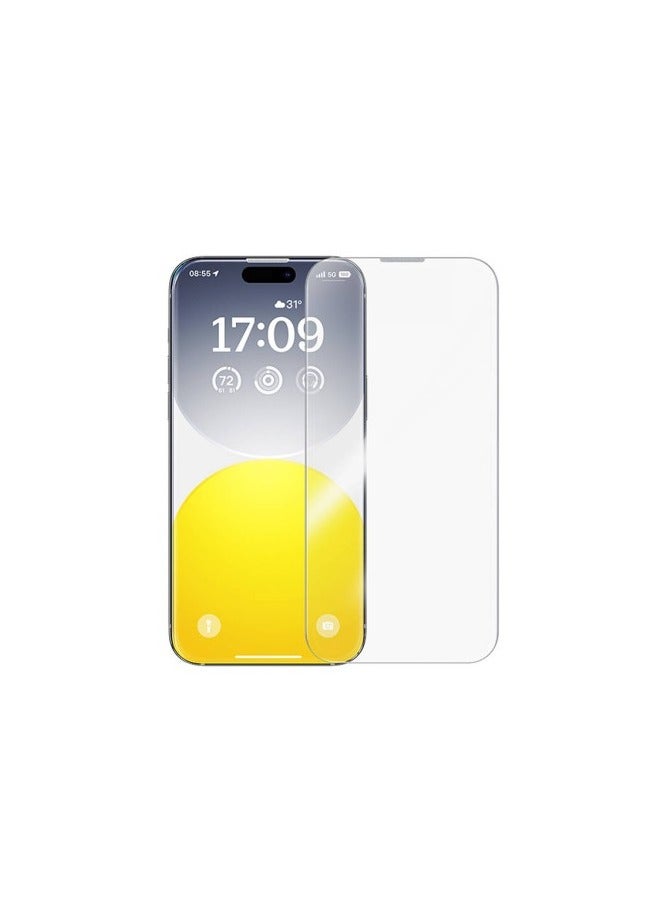 Baseus OS-Baseus Diamond Series Full-Coverage HD Tempered Glass Screen Protector for iP 15, Clear (Pack of 1, with cleaning kit and EasyStick installation tool) Clear  - Image 2