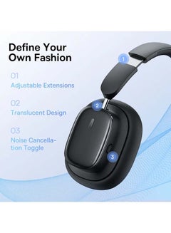 Baseus Baseus Bowie H1i Wireless Headphones - ANC Headphones 100 Hours Playtime - Black Black  - Image 2