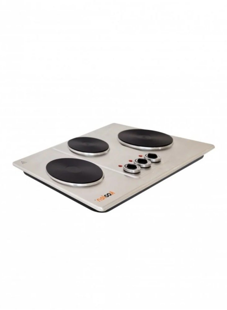KOOLEN - Electric Hot Plate 3 Burner 2800 W 816105006 Silver - Image 1