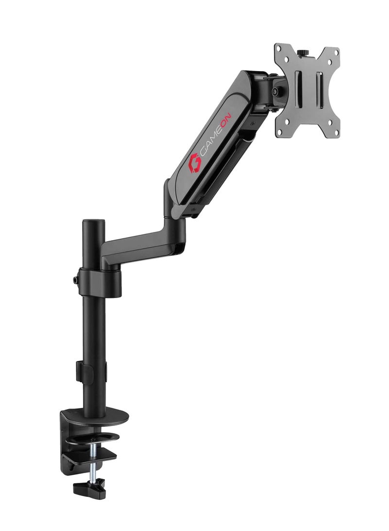GAMEON GO-3363 Pole Mounted Gas Spring Single Monitor Arm Stand Mount For Gaming And Office Use 17 to 32 inches Each Arm Upto 9 KG | Black - Image 1