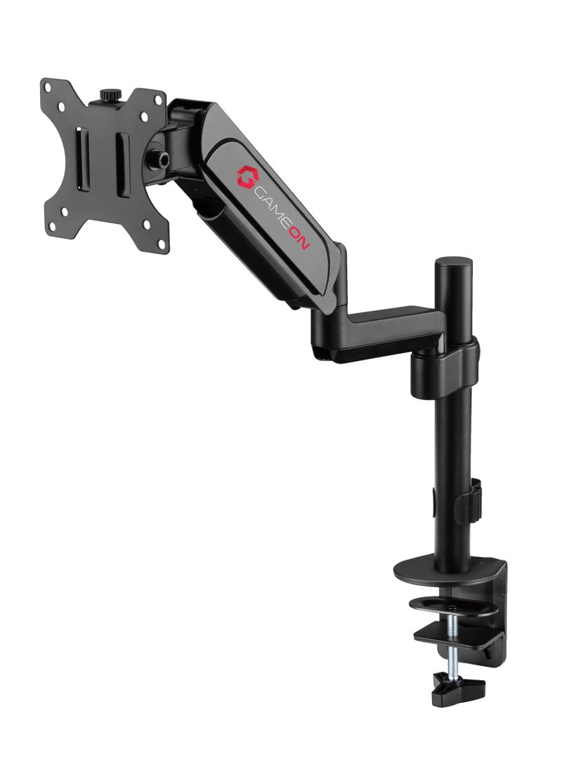 GAMEON GO-3363 Pole Mounted Gas Spring Single Monitor Arm Stand Mount For Gaming And Office Use 17 to 32 inches Each Arm Upto 9 KG | Black - Image 2