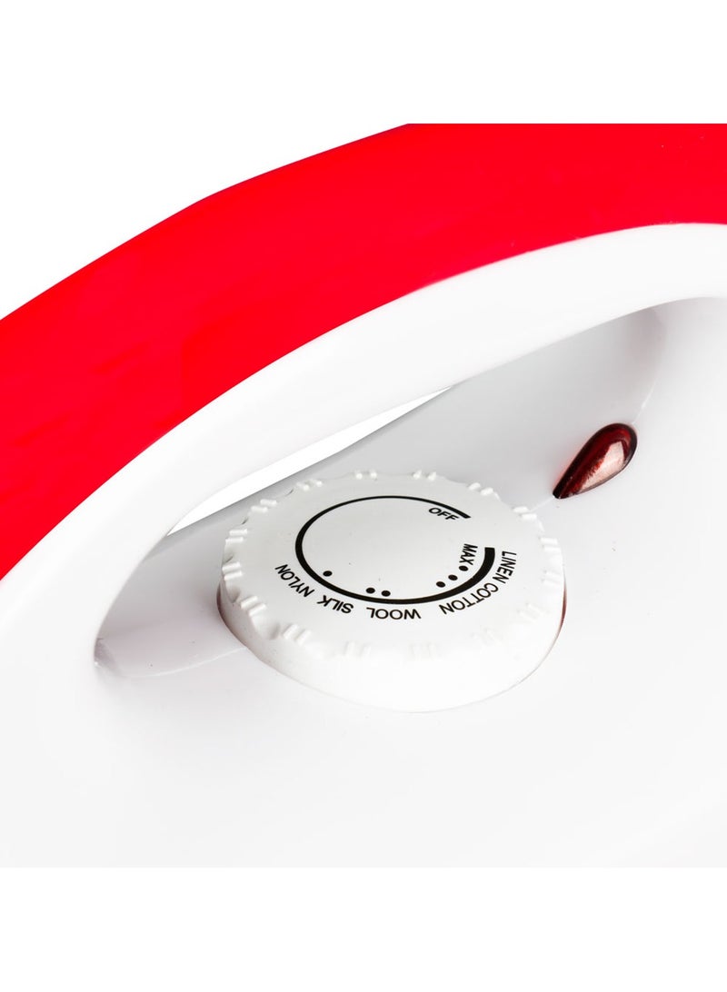 عفرا مكواة جافة AFRA اليابانية 1000 واط لوحة Soleplate غير لاصقة ضوء مؤشر حماية من السخونة الزائدة مقبض درجة حرارة كي سلس أبيض وأحمر معتمد من GMARK وESMA وROHS وCB - Image 3