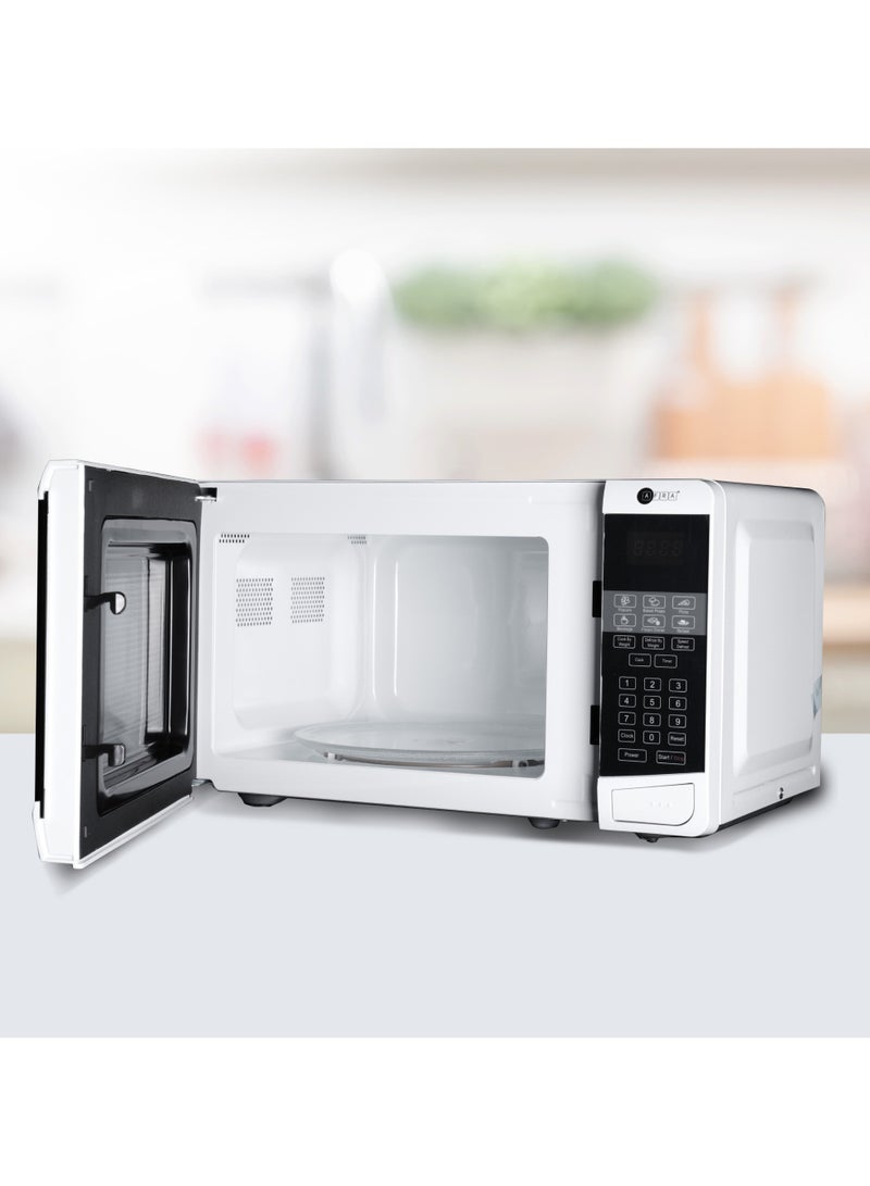 عفرا فرن ميكروويف ياباني سعة 20 لترًا مع تحكم رقمي، 700 واط، مستويات طاقة متعددة، تصميم مضغوط مع شواية فرن وخاصية إذابة الجليد السريعة، معتمد من Gmark وESMA وRoHS وCB مع ضمان لمدة عامين - Image 2