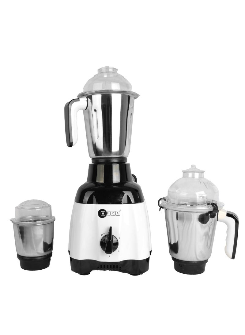 عفرا Japan Heavy Duty Mixer Grinder 3 In 1 White Gloss Finish Stainless Steel Jars and Blades Total Jar Capacity 2900ml 750W 18000 RPM Motor G Mark ESMA RoHS and CB Certified 2900 ml 750 W AF-7500BLWH White  - Image 1