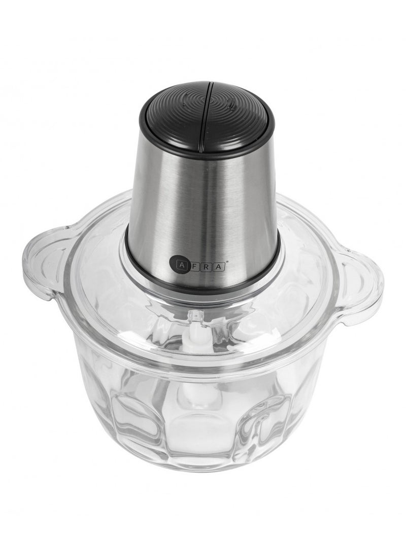 AFRA Chopper,  400W, Compact, 2 l, Glass Jar, Stainless Steel Blades, Powerful Motor, G-Mark, ESMA, RoHS, And CB Certified, 2 Years Warranty 2.5 L 400 W AF-400CHSS Clear  - Image 1