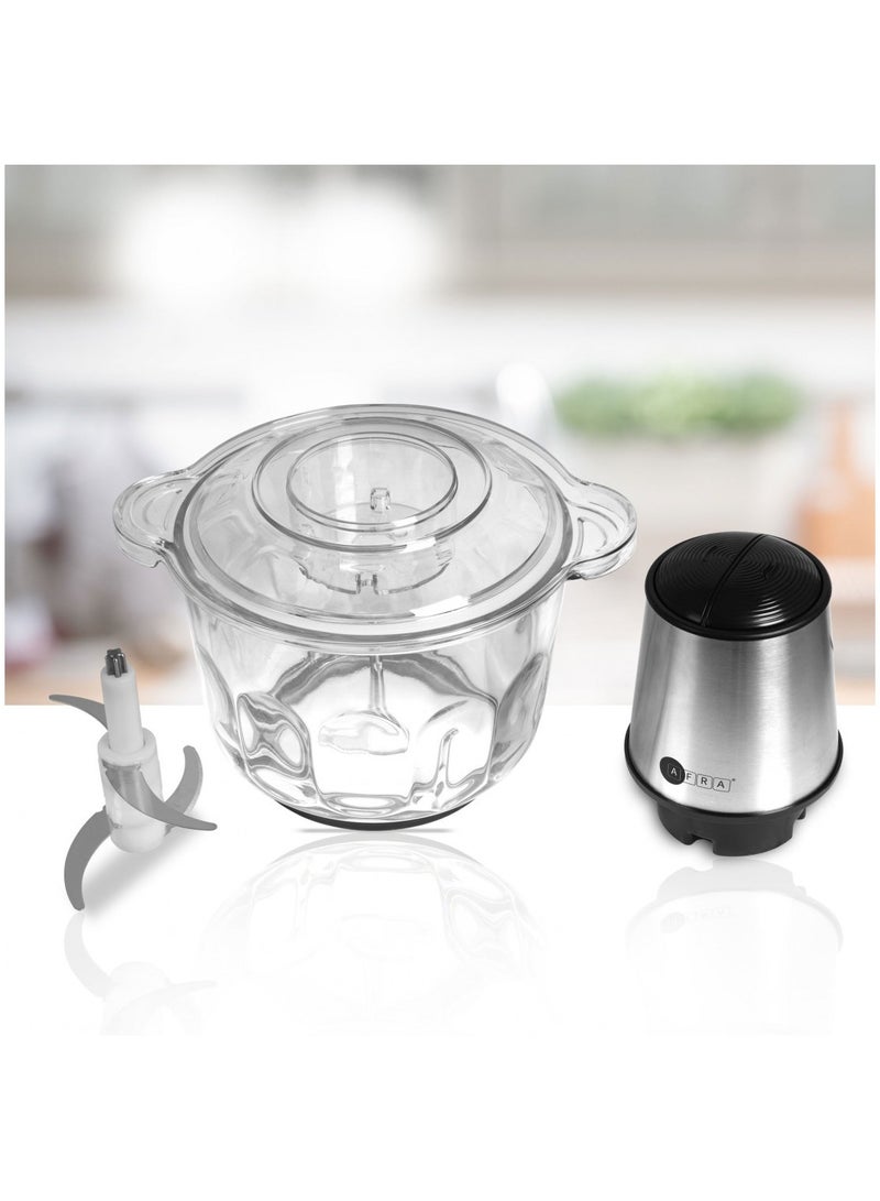 AFRA Chopper,  400W, Compact, 2 l, Glass Jar, Stainless Steel Blades, Powerful Motor, G-Mark, ESMA, RoHS, And CB Certified, 2 Years Warranty 2.5 L 400 W AF-400CHSS Clear  - Image 3