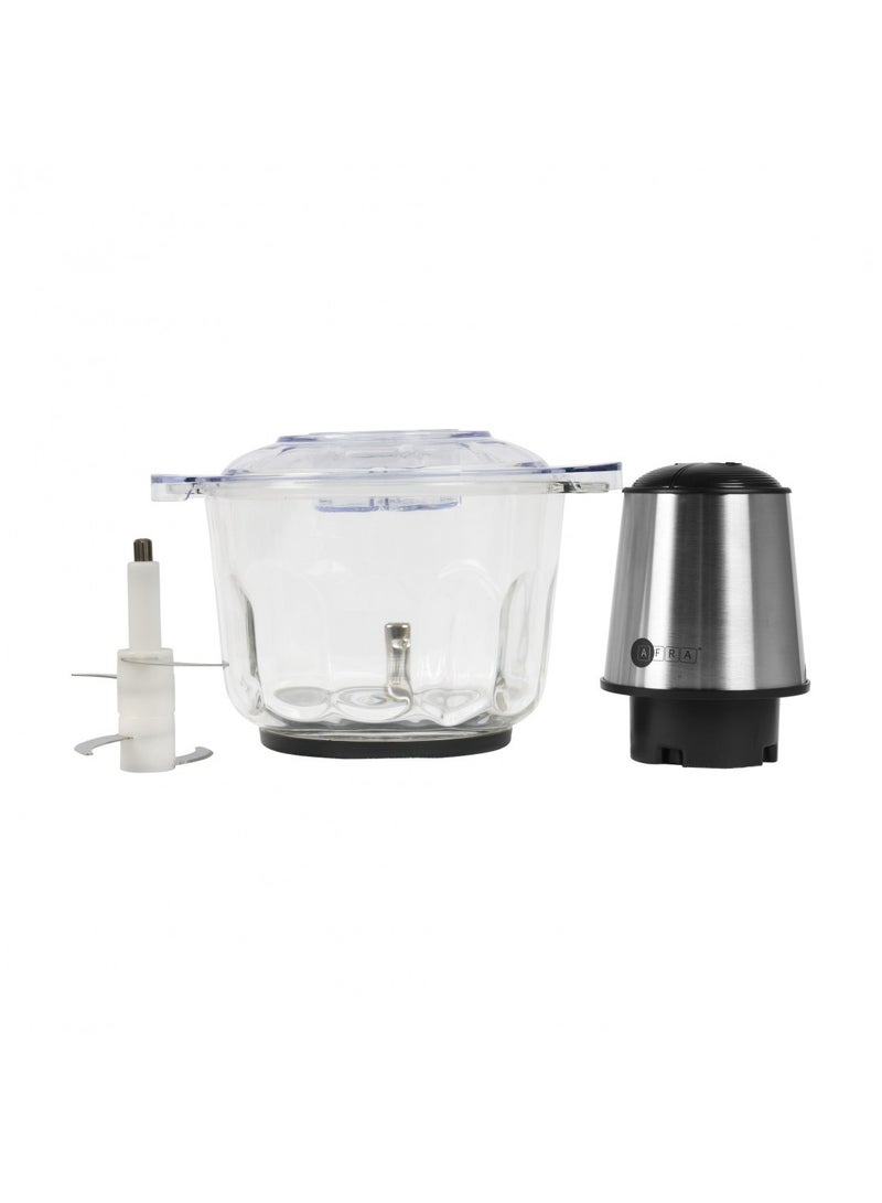 AFRA Chopper,  400W, Compact, 2 l, Glass Jar, Stainless Steel Blades, Powerful Motor, G-Mark, ESMA, RoHS, And CB Certified, 2 Years Warranty 2.5 L 400 W AF-400CHSS Clear  - Image 2