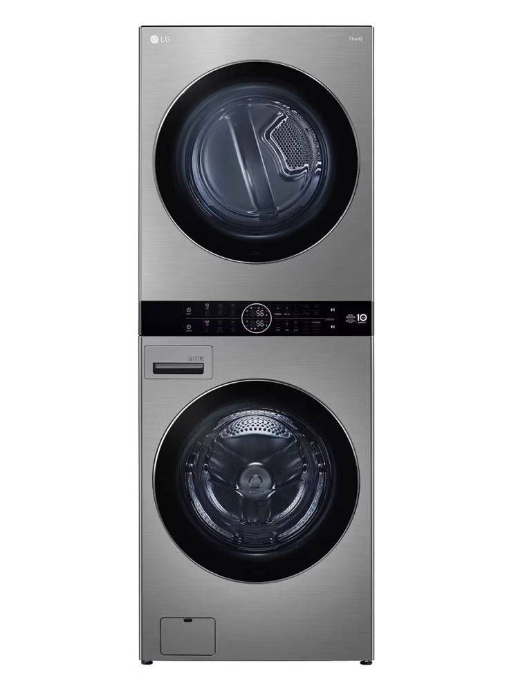 Wash Tower -  16 Kg Dryer - Direct Drive Inverter Motors - Smart ThinQ - 21 kg FWT2116SS Silver