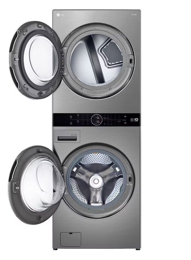 LG Wash Tower -  16 Kg Dryer - Direct Drive Inverter Motors - Smart ThinQ - 21 kg FWT2116SS Silver  - Image 2