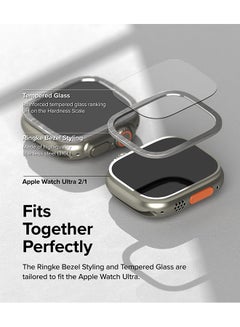 Ringke Bezel Styling And Glass Combo For Apple Watch Ultra 2 / 1 Screen Protector (49Mm) And CaseTempered Glass Protector With Stainless Steel Frame - 49-01 Multicolour  - Image 3