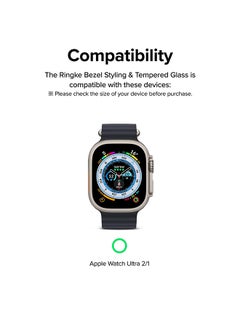 Ringke Bezel Styling And Glass Combo For Apple Watch Ultra 2 / 1 Screen Protector (49Mm) And CaseTempered Glass Protector With Stainless Steel Frame - 49-01 Multicolour  - Image 2