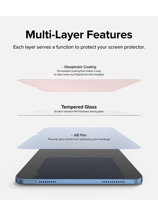 Ringke - Glass Shatterproof Coverage Compatible With iPad 10th Generation 10.9''(2022) Screen Protector, Multi Layer Protection Premium Quality Tempered Glass Clear - Image 1