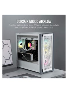 CORSAIR 5000D Cc-9011211-Ww Airflow Tempered Glass Mid-Tower Atx Pc Case  White  - Image 2