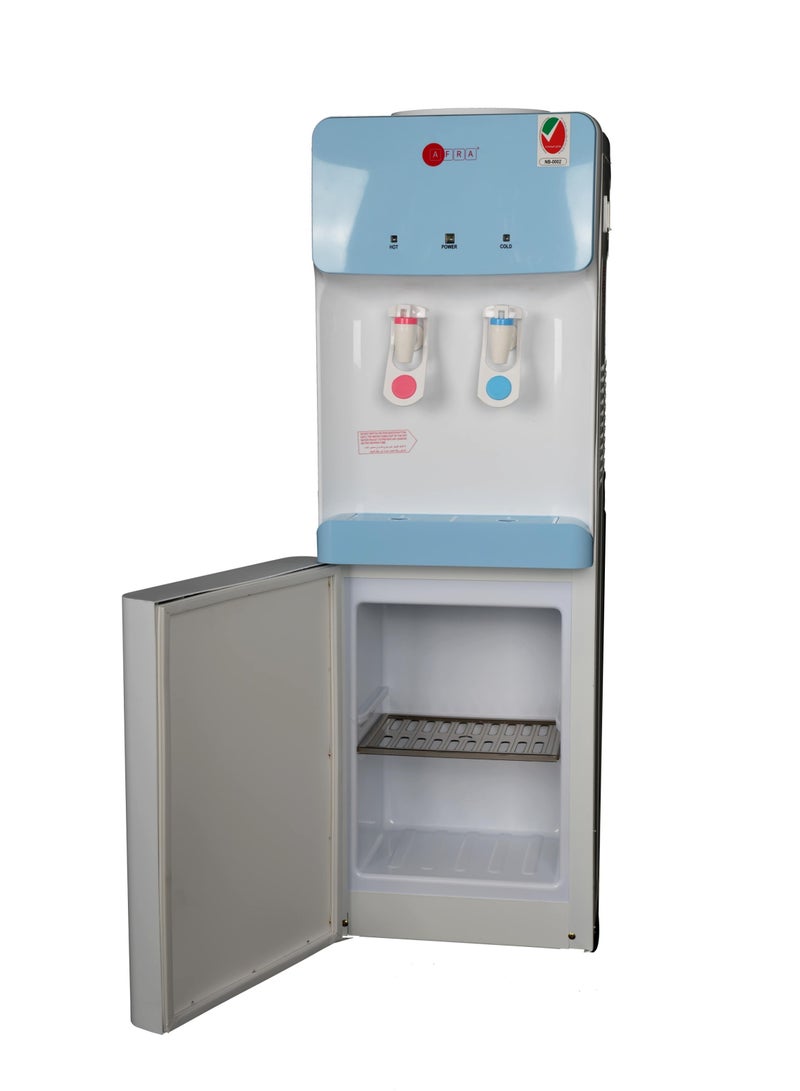 عفرا Japan Water Dispenser Cabinet, 5L, 630W, Floor Standing, Top Load, Compressor Cooling, 2 Tap, Stainless Steel Tanks, Blue & White, G-MARK, ESMA, ROHS, and CB Certified, 2 years AF-95WDWT White - Image 2