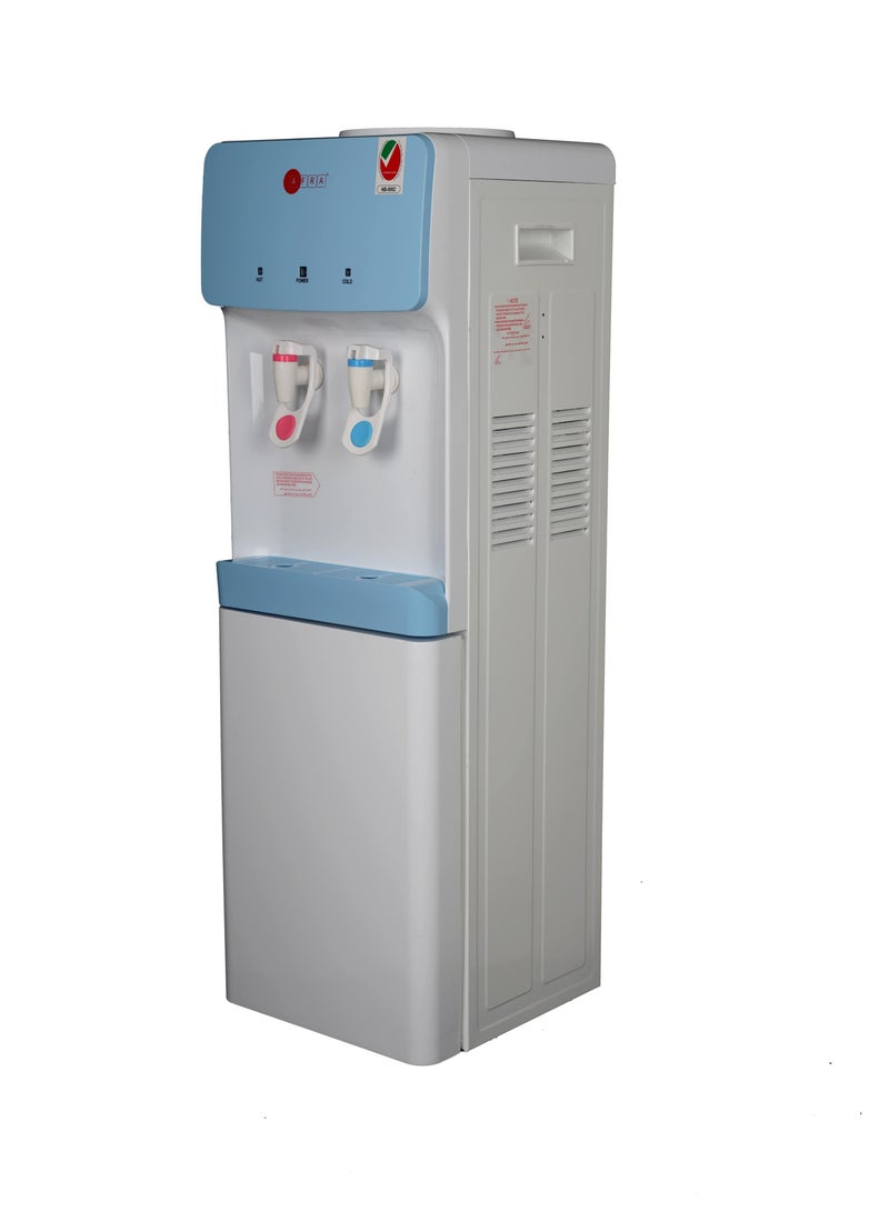 عفرا Japan Water Dispenser Cabinet, 5L, 630W, Floor Standing, Top Load, Compressor Cooling, 2 Tap, Stainless Steel Tanks, Blue & White, G-MARK, ESMA, ROHS, and CB Certified, 2 years AF-95WDWT White - Image 3