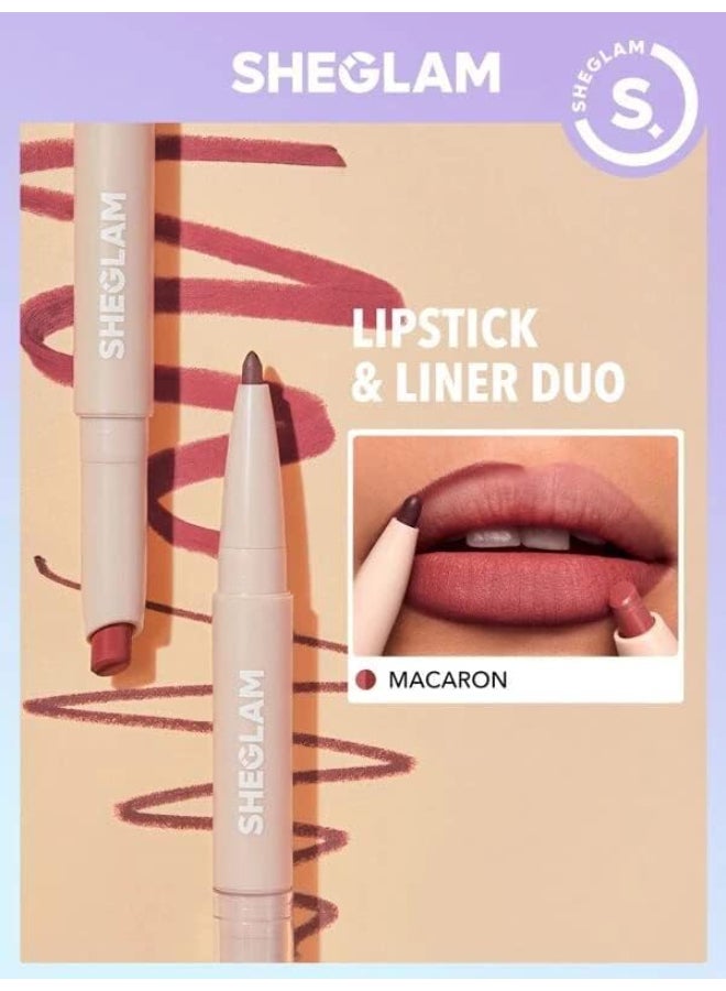 SHEGLAM - Glam Lipstick And Lip Liner 101 MACARON - Image 1