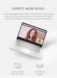 HP (Upgraded Version) Laptop With 14-Inch Display, AMD Ryzen 5 5500U Processor/16GB RAM/512GB PCIe SSD/AMD Radeon R5 Graphics/Windows 11 Pro With Hub English Natural Silver  - Image 3
