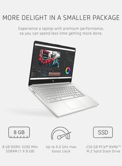 HP (Upgraded Version) Laptop With 14-Inch Display, AMD Ryzen 5 5500U Processor/16GB RAM/512GB PCIe SSD/AMD Radeon R5 Graphics/Windows 11 Pro With Hub English Natural Silver  - Image 4