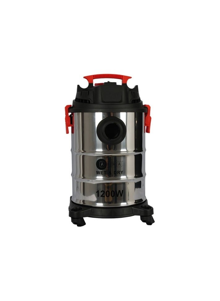 عفرا مكنسة كهربائية AFRA Japan للتنظيف الجاف والرطب بقوة 1200 وات وسعة 20 لترًا وفرشاة وفوهة 2 في 1 وطول السلك 3.5 متر وهيكل من الفولاذ المقاوم للصدأ وحاصلة على شهادة GMARK ESMA وROHS وCB - Image 2