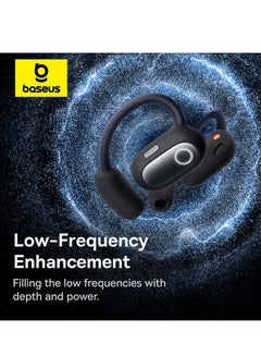 Baseus Eli Sport 1 Open Ear Air Conduction Headphones, Bluetooth 5.3 Wireless Earphones with Ear Hooks, 30H Battery Life IPX4, Immersive Stereo Sound Waterproof Headset for Workout/Gym/Running and More Black  - Image 4