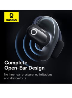 Baseus Eli Sport 1 Open Ear Air Conduction Headphones, Bluetooth 5.3 Wireless Earphones with Ear Hooks, 30H Battery Life IPX4, Immersive Stereo Sound Waterproof Headset for Workout/Gym/Running and More Black  - Image 2