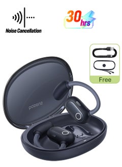 Baseus Eli Sport 1 Open Ear Air Conduction Headphones, Bluetooth 5.3 Wireless Earphones with Ear Hooks, 30H Battery Life IPX4, Immersive Stereo Sound Waterproof Headset for Workout/Gym/Running and More Black  - Image 1