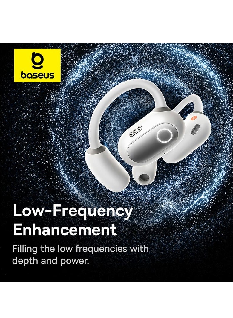 Baseus - Baseus Eli Sport 1 Open Ear IPX4 Waterproof TWS Wireless Earphones with ENC Microphones and Detachable Neckband - Green,white White - Image 1
