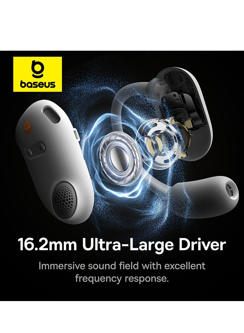 Baseus - Baseus Eli Sport 1 Open Ear IPX4 Waterproof TWS Wireless Earphones with ENC Microphones and Detachable Neckband - Green,white White - Image 1