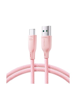 JOYROOM SA34-AC6 Multi-color Series 100W Fast Charging Data Cable (USB-A To Type-C ) 1M Pink - pnsku/N70046152V/45/_/1707813191/23c4d2d2-6d03-4460-b02a-47b8b308a79c