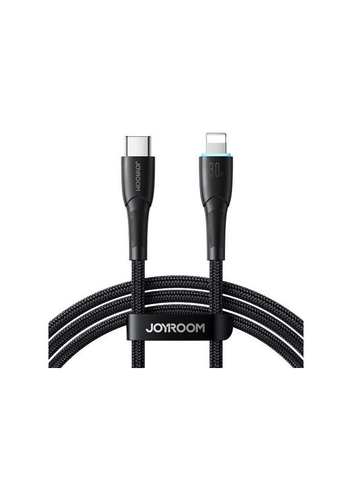 JOYROOM JOYROOM SA32-CL3 Starry Series 30W Fast Charging Data Cable (Type-C To Lightning) 1M Black  - Image 1