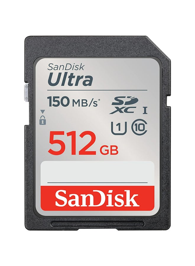 Sandisk 512 GB Ultra SDXC UHS-I Memory Card - Up to 150MB/s, C10, U1, Full HD, SD Card - SDSDUNC-512G-GN6IN 512 GB  - Image 1