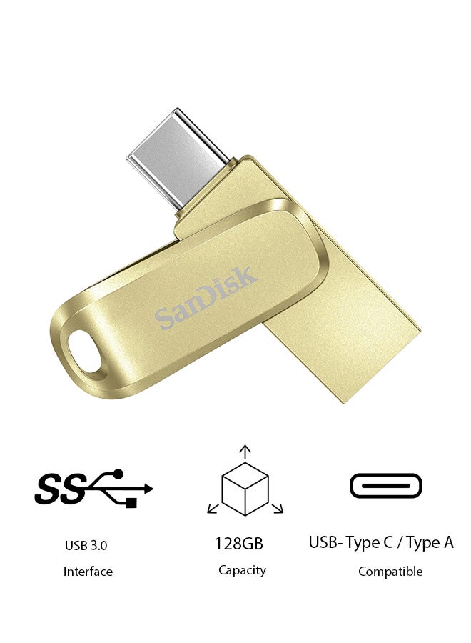 Sandisk Ultra Dual Drive Luxe USB Type-A and Type-C USB 3.2 Gen 1 Read Speed Up to 400MB/s - SDDDC4-128G-G46GD 128 GB  - Image 1