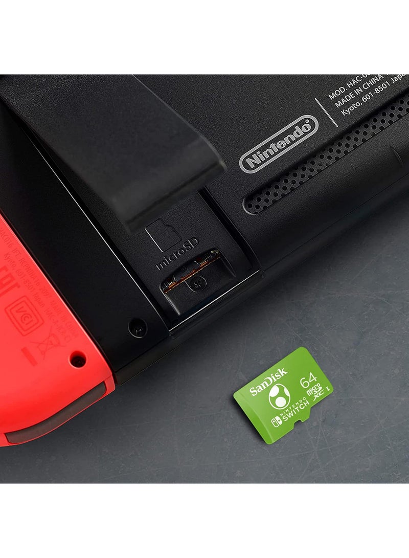 سانديسك - 64GB microSDXC-Card Licensed for Nintendo-Switch, Yoshi Edition Read speeds up to 100MB/s and write speeds up to 90MB/s - SDSQXAO-064G-GN6ZN 64 GB 64 GB - Image 1