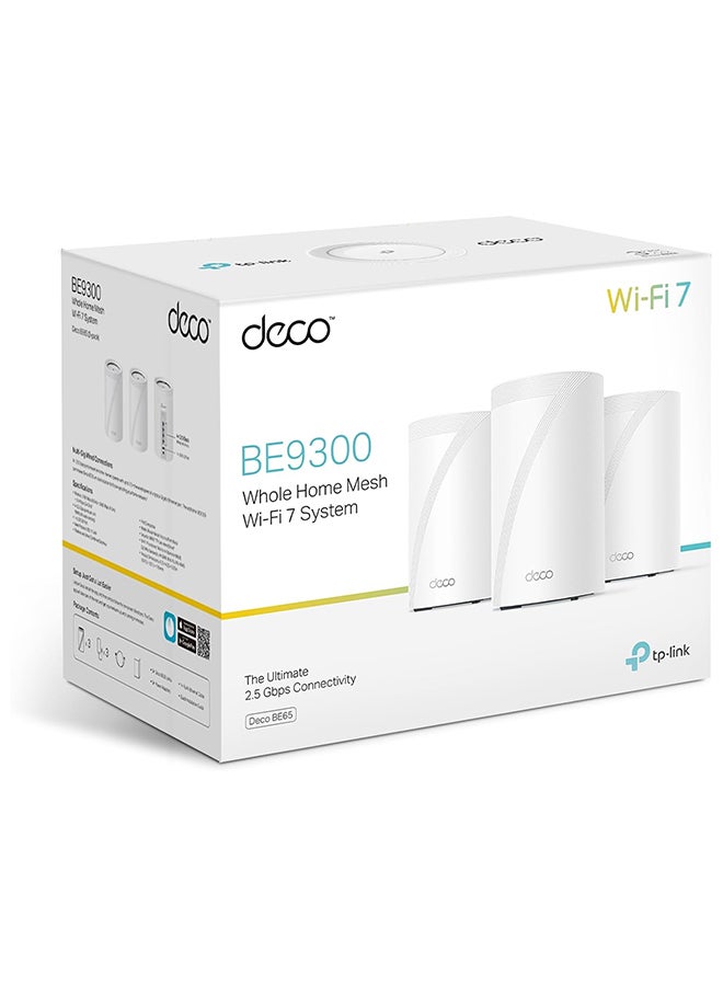BE9300 Whole Home Mesh WiFi 7 System White