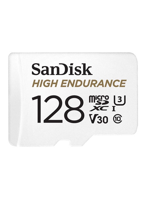 بطاقة فيديو MicroSDXC بسعة 128 جيجابايت عالية التحمل مع محول لكاميرا داش وأنظمة مراقبة المراقبة المنزلية - C10، U3، V30، 4K UHD، بطاقة Micro SD - SDSQQNR-128G-GN6IA 128 جيجابايت