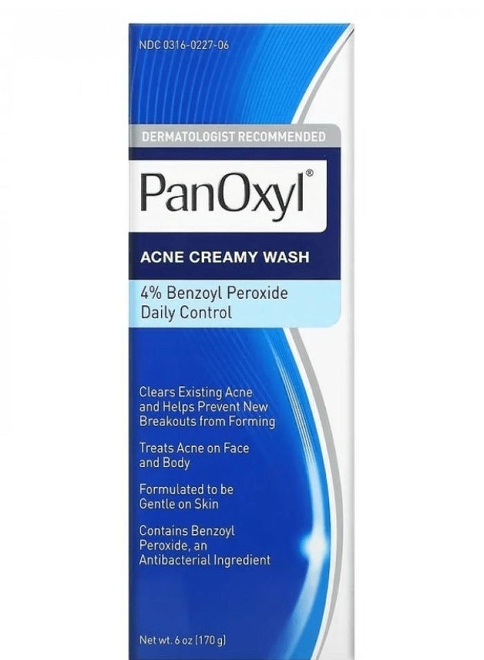 PanOxyl - Benzoyl Peroxide 4% Acne Creamy Wash White 170grams - Image 1