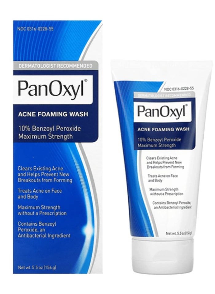 PanOxyl - Benzoyl Peroxide 10% Acne Foaming Wash White 156grams - Image 1