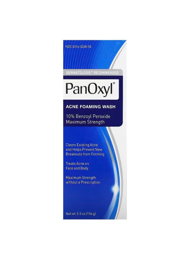 PanOxyl - Benzoyl Peroxide 10% Acne Foaming Wash White 156grams - Image 1