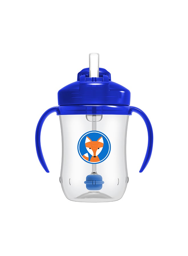 Dr. Brown’s Pack Of 1 Baby's First Straw Cup With Handles - Blue Deco, 6m+, 9 oz/270 Ml - Assorted - Image 2