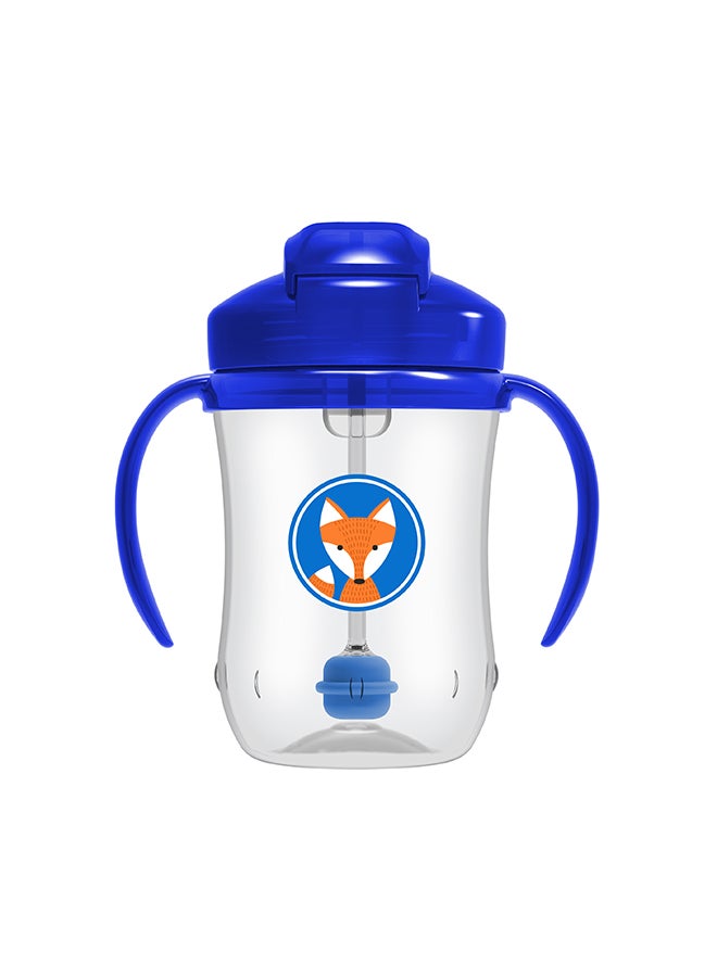 Dr. Brown’s Pack Of 1 Baby's First Straw Cup With Handles - Blue Deco, 6m+, 9 oz/270 Ml - Assorted - Image 1